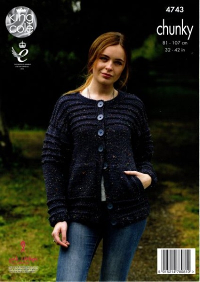 Knitting Pattern - King Cole 4743 - Chunky - Ladies Cardigan & Sweater